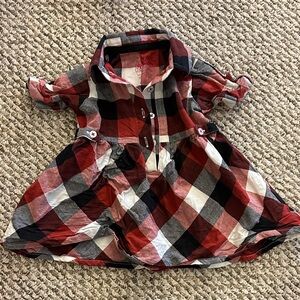Ruffle Butts Plaid Button-Up Dress
